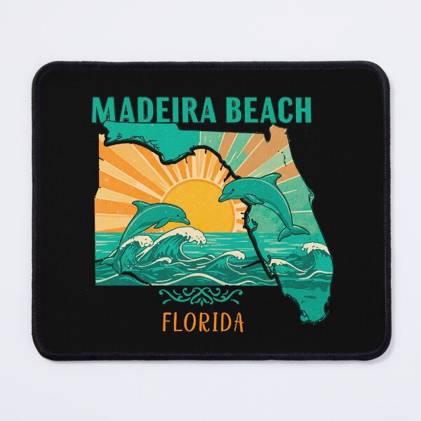 Item preview, Madeira Beach Florida Retro Dolphin Art - Sunset & Waves Design designed and sold by Mandeville Photography.