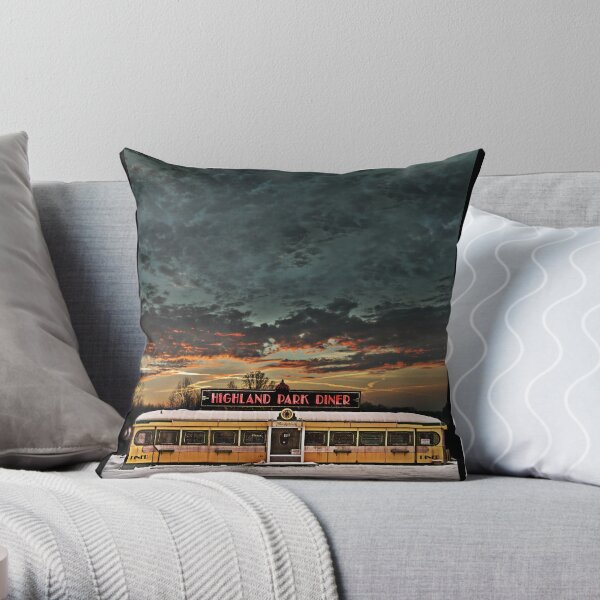 Vicksburg Mississippi Sky over the Highland Park Diner, Rochester Throw Pillow