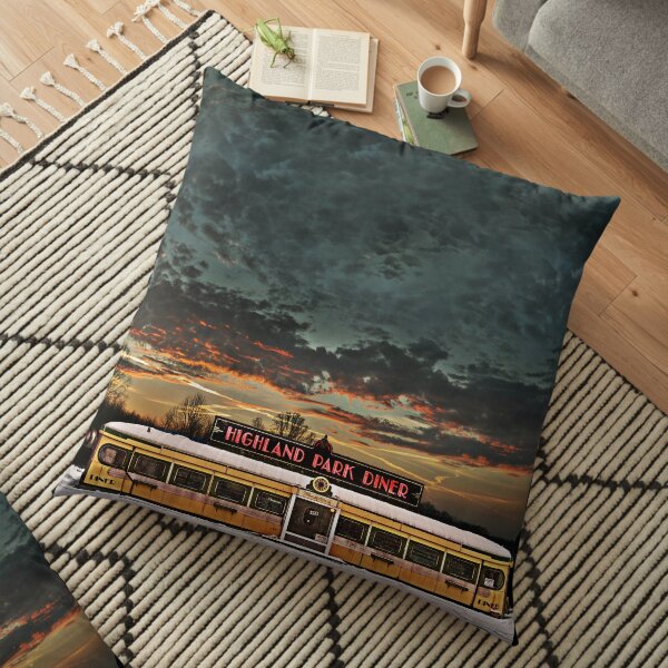Vicksburg Mississippi Sky over the Highland Park Diner, Rochester Floor Pillow