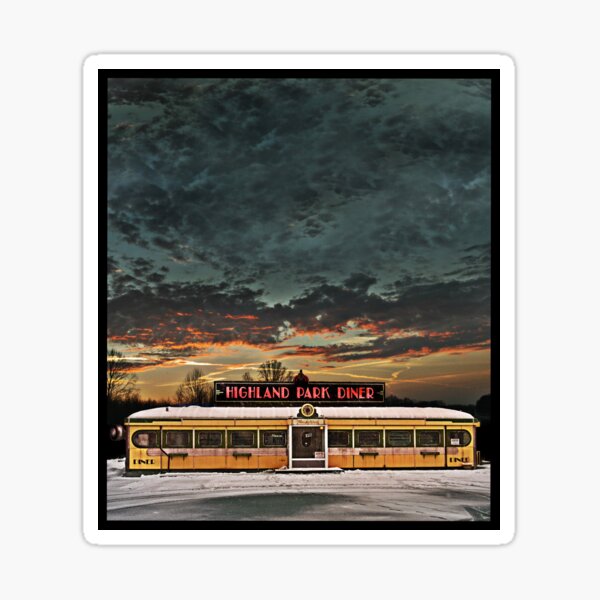 Vicksburg Mississippi Sky over the Highland Park Diner, Rochester Sticker