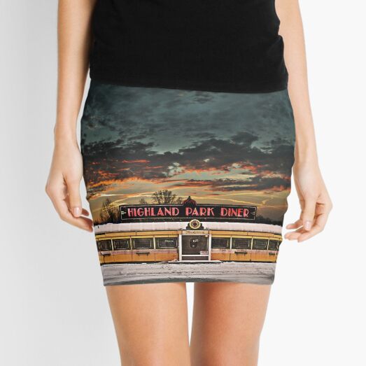 Vicksburg Mississippi Sky over the Highland Park Diner, Rochester Mini Skirt