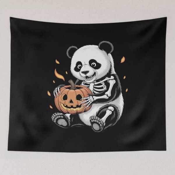 Item preview, Halloween Panda Skeleton with Pumpkin Animal Halloween designed and sold by ryukaizox1.