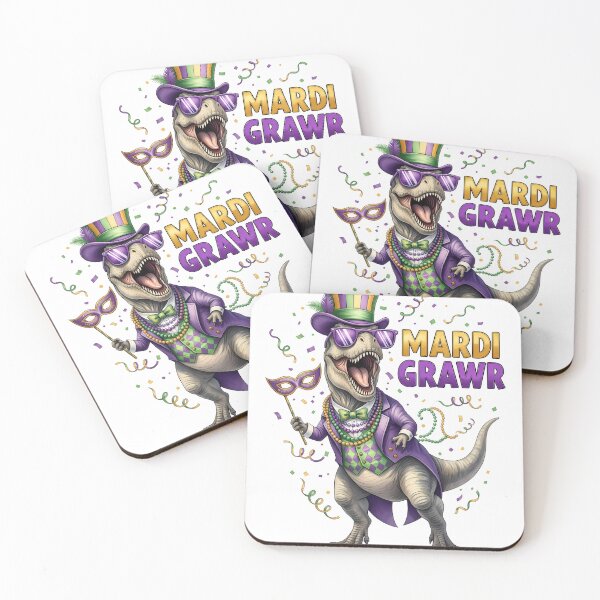 Item preview, Mardi Grawr T Rex Dinosaur Mardi Gras Bead Costume Kids designed and sold by LiviuGligoros.
