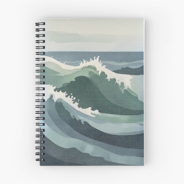 Item preview, Blue Green Ocean Waves Seascape Canvas Painting  designed and sold by TackyTime.