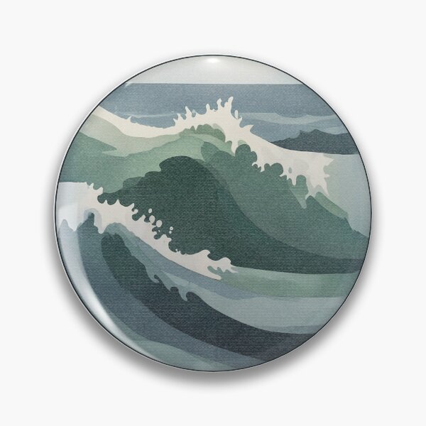 Item preview, Blue Green Ocean Waves Seascape Canvas Painting  designed and sold by TackyTime.