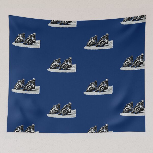 Item preview, Two motorbike riders turning in a race curve_18_side view designed and sold by Aariq.