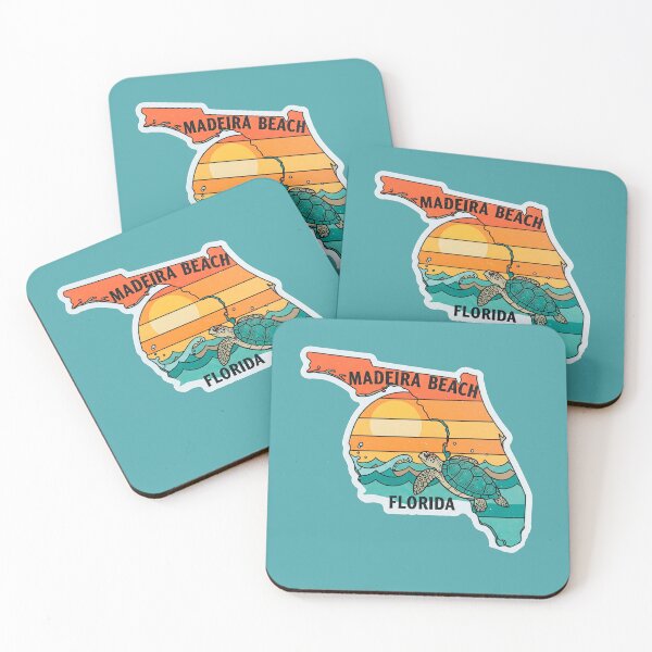 Item preview, Retro Madeira Beach Florida Art - Turtle & Sunset Design | Vintage Coastal Graphic designed and sold by Mandeville Photography.