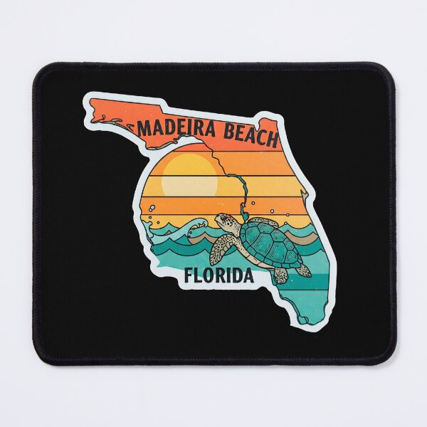 Item preview, Retro Madeira Beach Florida Art - Turtle & Sunset Design | Vintage Coastal Graphic designed and sold by Mandeville Photography.