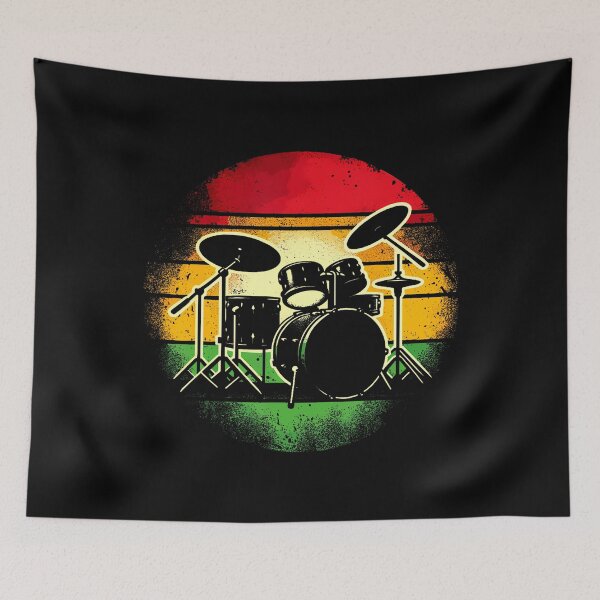 Item preview, Drums Retro Vintage Drummer Band Drumset designed and sold by DollieMichele.
