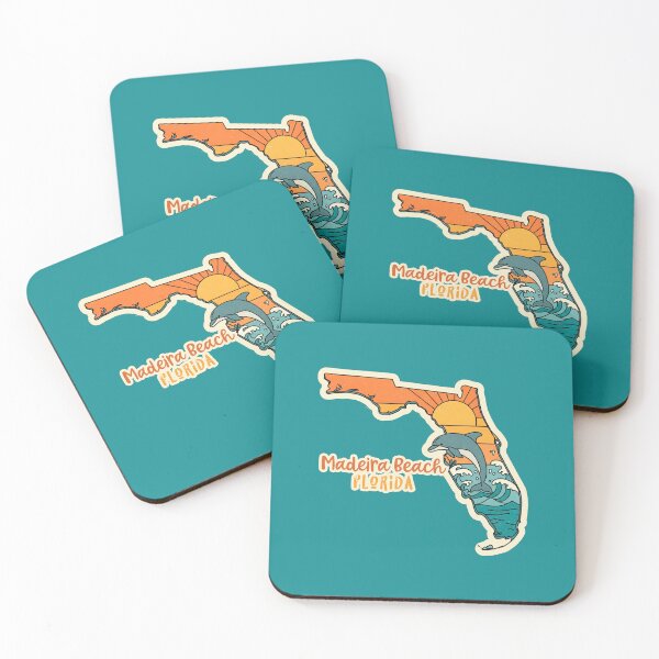 Item preview, Madeira Beach Florida Retro Art | Dolphin, Sunset, Waves & Florida design designed and sold by Mandeville Photography.