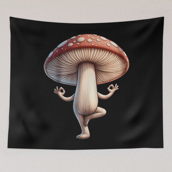 Item preview, Funny Yoga Mushroom designed and sold by DollieMichele.