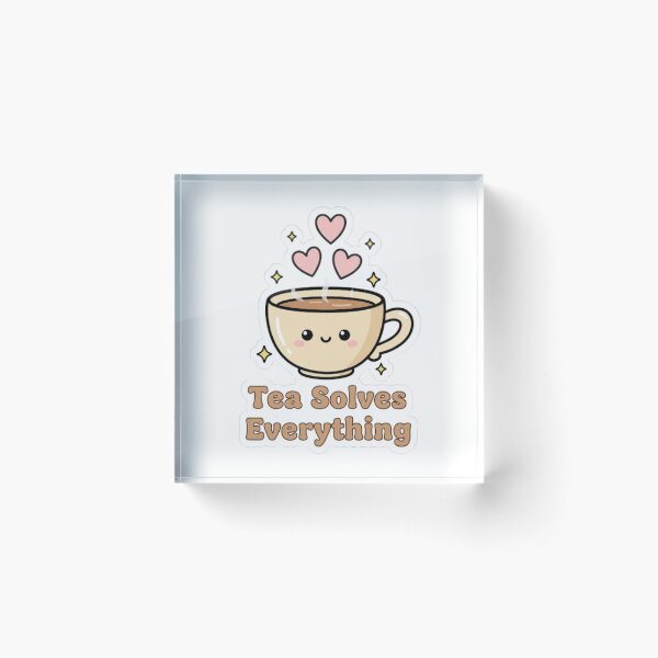 Item preview, Cozy Tea Sticker | Tea Solves Everything | Cute UK Aesthetic Design designed and sold by TrackinDaTrends.