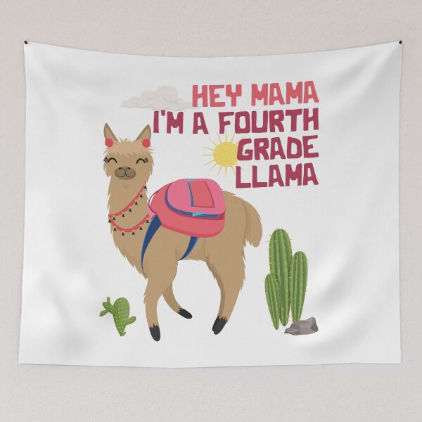 Item preview, Hey Mama I'm A Fourth Grade Llama Back To School Funny Gift Illustration designed and sold by kolbasound.