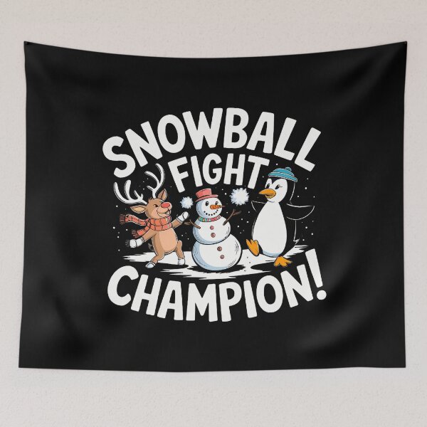 Item preview, Snowball Fight Champion Funny Reindeer Snowman Penguin Game designed and sold by AndreaBonnie.