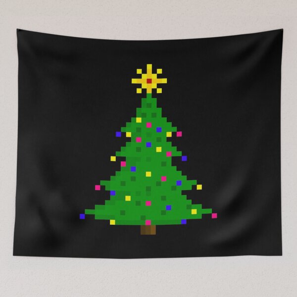 Item preview, Christmas tree snow pixel art  designed and sold by DavinMaur.