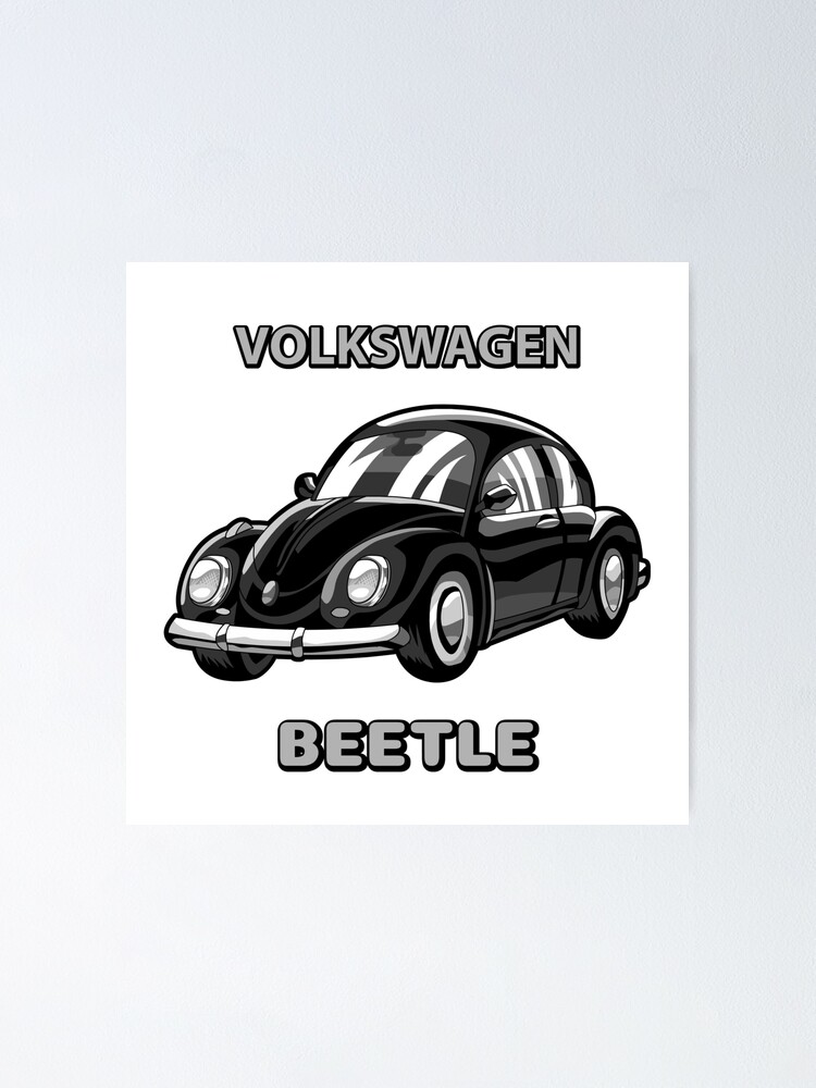 Decorations Murales Stickers Maison Poster Volkswagen Coccinelle Jaune Beetle Wall Art