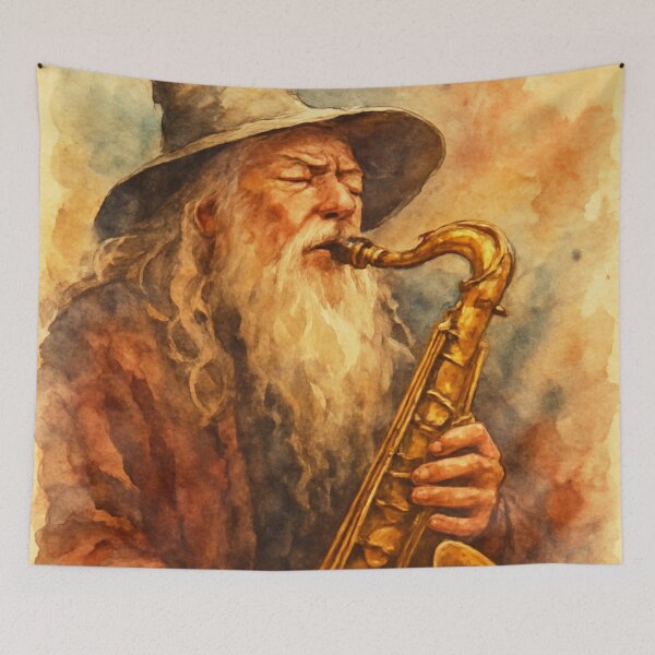 Artikelvorschau, Gandalf der Jazz-Zauberer entworfen und verkauft von Sarcastic designs.