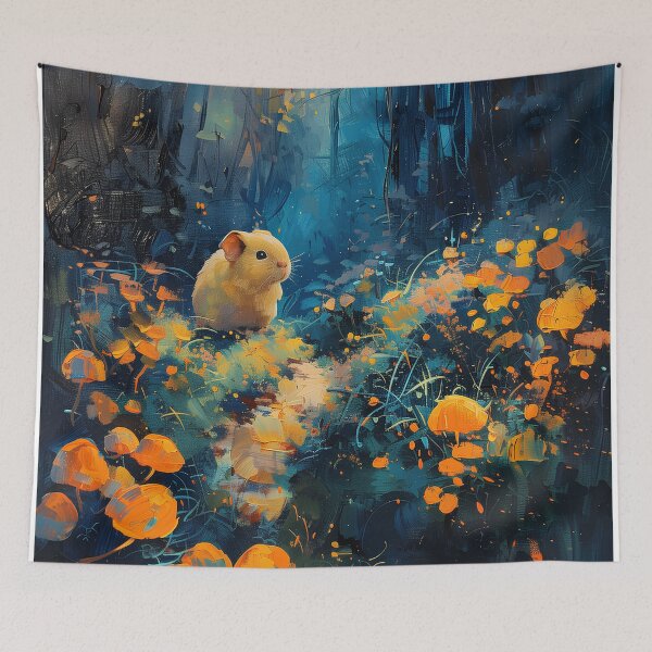 Item preview, Baby Guinea Pig Painting in a Mystical Mushroom Forest designed and sold by CuongArtLab.