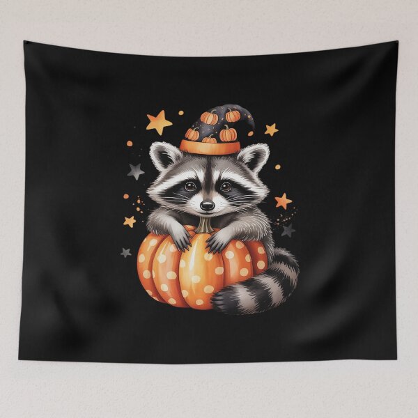 Item preview, Halloween Raccoon and Pumpkin Fall Autumn designed and sold by Rotasiin.