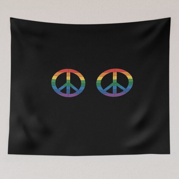 Item preview, LGBT Boobs Rainbow Peace Sign LGBTQ Lesbian Gay Pride designed and sold by catsdothingz.