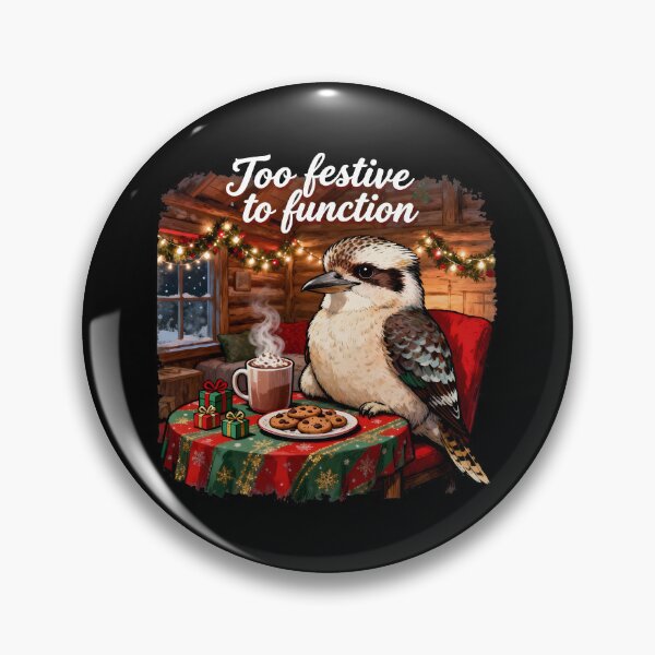 Item preview, xmas kookaburra Cosy Christmas Kookaburra With Cocoa – Too Festive to Function designed and sold by Uglyandcute.