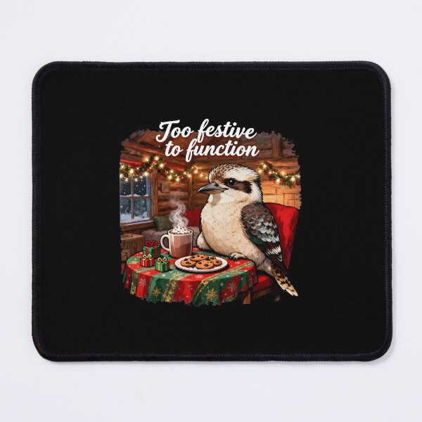 Item preview, xmas kookaburra Cosy Christmas Kookaburra With Cocoa – Too Festive to Function designed and sold by Uglyandcute.