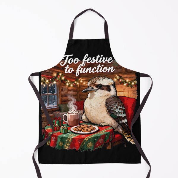 Item preview, xmas kookaburra Cosy Christmas Kookaburra With Cocoa – Too Festive to Function designed and sold by Uglyandcute.