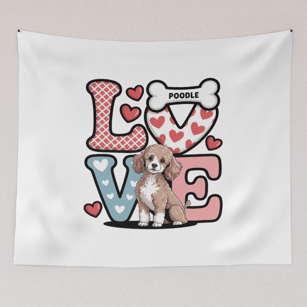 Item preview, LOVE  Poodle Dog Happy Valentines Day designed and sold by catsdothingz.
