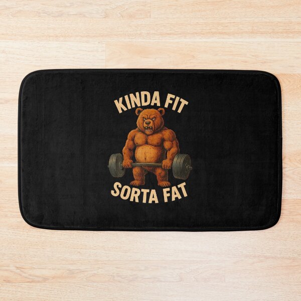 Item preview, Kinda Fit Sorta Fat Funny Gym Bear Weightlifting Workout designed and sold by AndreaBonnie.