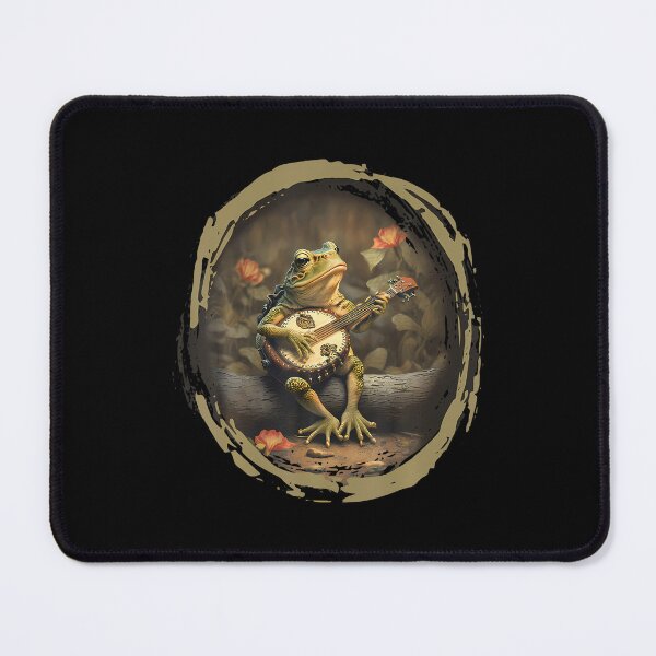 Item preview, Cottagecore Aesthetic Frog Playing Banjo On Mushroom designed and sold by JaimeTrudie.