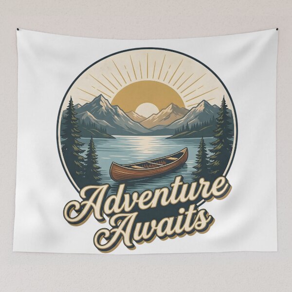Item preview, Adventure Awaits Mountain Camping Scene designed and sold by SoulenCify.