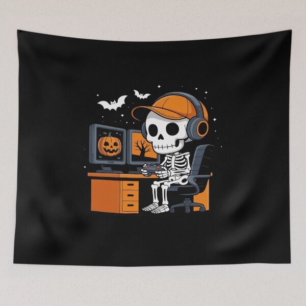 Item preview, Halloween Skeleton Gamer Video Gaming Skeleton Gaming designed and sold by LinlinsDemons.