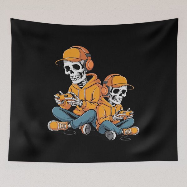 Item preview, Halloween Skeleton Gamer Video Gaming Skull Game Lover designed and sold by LinlinsDemons.