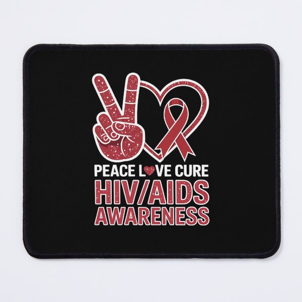 Item preview, Peace Love Cure World Aids Day HIVAIDS Awareness Men Women designed and sold by catsdothingz.