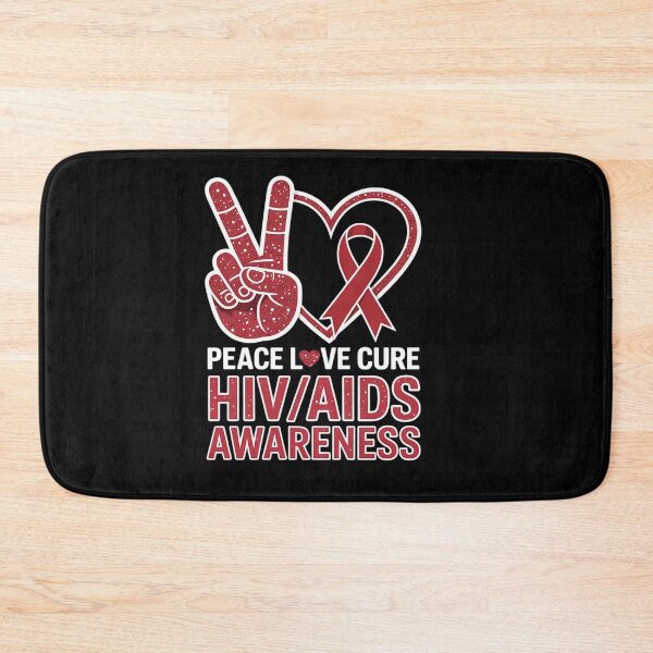 Item preview, Peace Love Cure World Aids Day HIVAIDS Awareness Men Women designed and sold by catsdothingz.