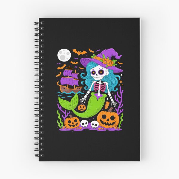Item preview, Halloween Skeleton Mermaid With Witch Hat Enchantment designed and sold by LinlinsDemons.