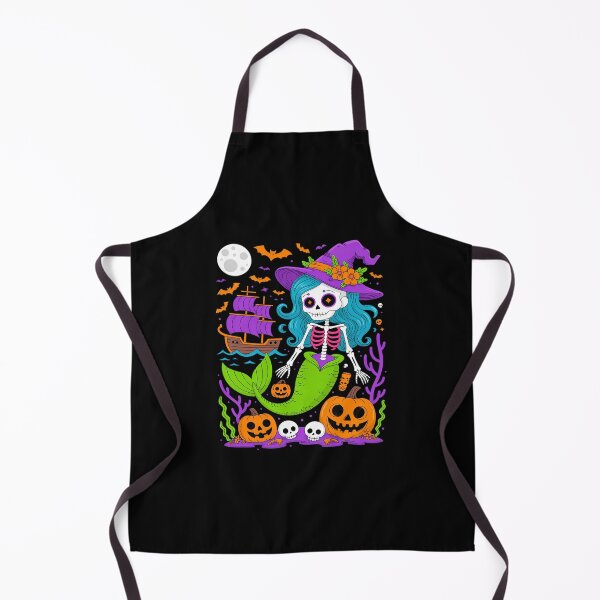 Item preview, Halloween Skeleton Mermaid With Witch Hat Enchantment designed and sold by LinlinsDemons.