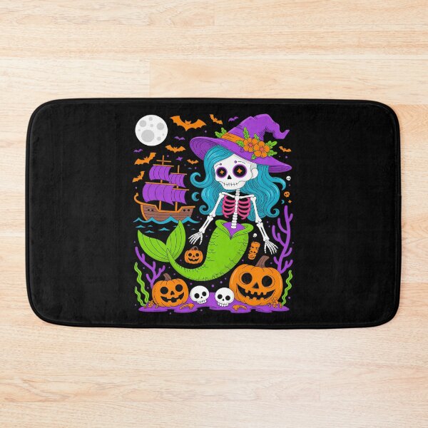 Item preview, Halloween Skeleton Mermaid With Witch Hat Enchantment designed and sold by LinlinsDemons.