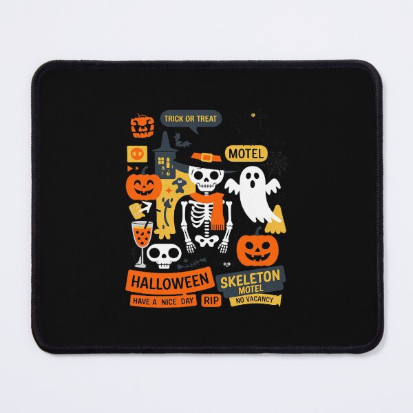 Item preview, Halloween Skeleton Motel Pumpkin Ghost Trick Or Treat designed and sold by LinlinsDemons.