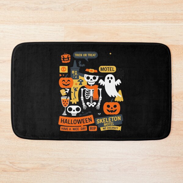 Item preview, Halloween Skeleton Motel Pumpkin Ghost Trick Or Treat designed and sold by LinlinsDemons.