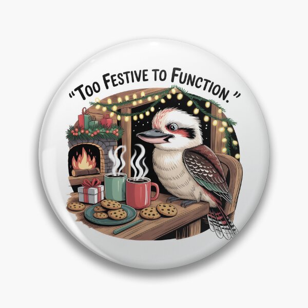 Item preview, xmas kookaburra Cosy Christmas Kookaburra With Cocoa – Too Festive to Function designed and sold by Uglyandcute.