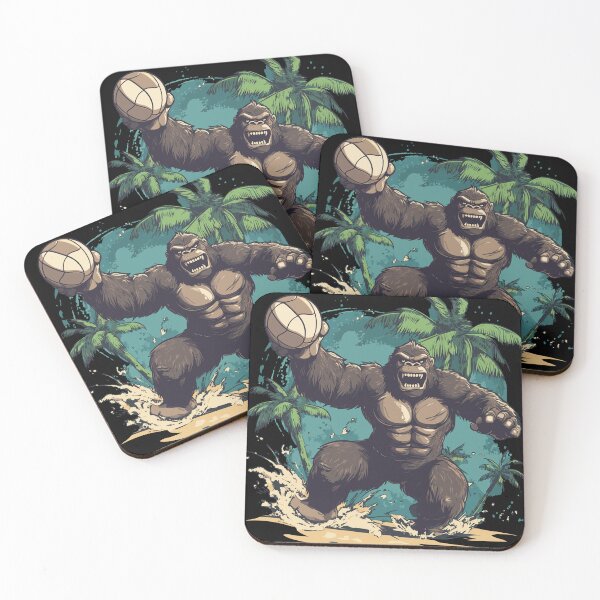 Item preview, Gorilla playing Beach Volleyball designed and sold by ClubVacay.