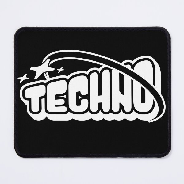 Item preview, TECHNO - Y2K Tech Star Logo (White) designed and sold by Discothreadz.