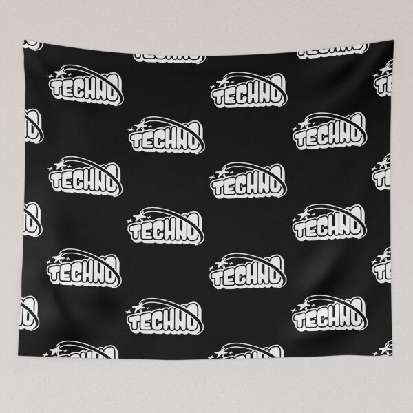 Item preview, TECHNO  - Y2K Tech Star Logo (White)  designed and sold by Discothreadz.