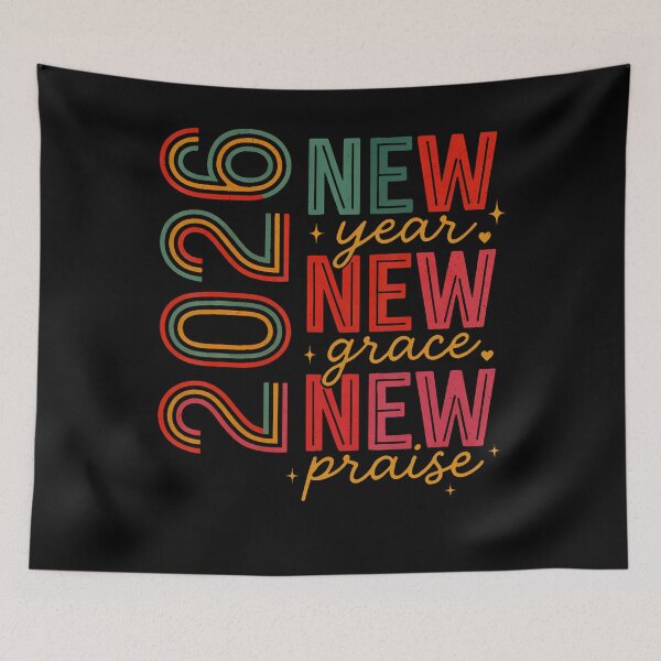 Item preview, 2026 New Year Grace Praise Retro Faith Typography Art designed and sold by PeggyBeverly.
