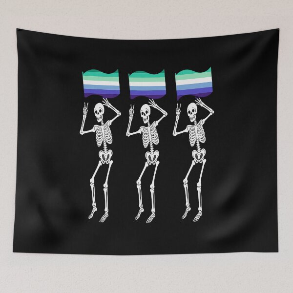 Item preview, Skeleton Halloween LGBT Flag Skeleton Gay Pride Month designed and sold by catsdothingz.