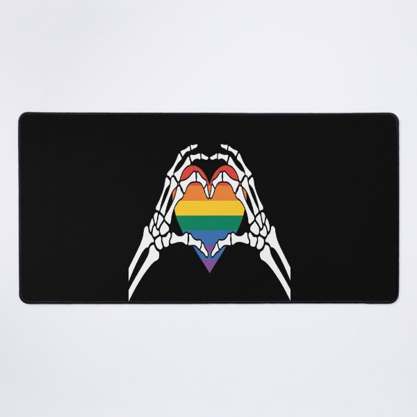 Item preview, Skeleton Heart Gay LGBTQ Rainbow Pride Skull Hand designed and sold by catsdothingz.