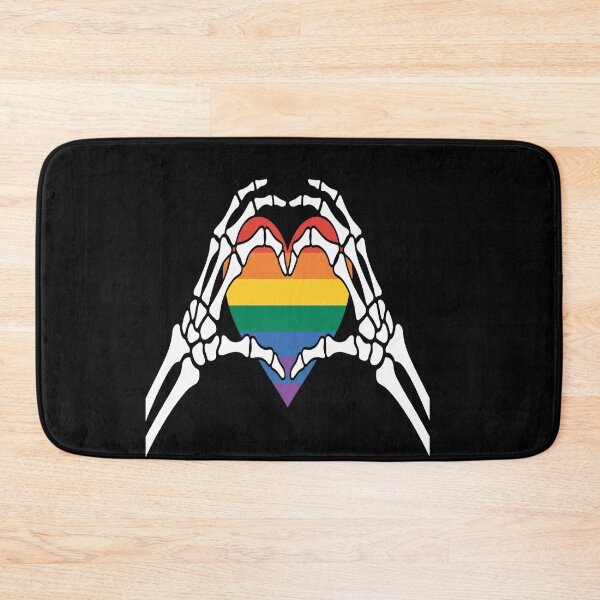 Item preview, Skeleton Heart Gay LGBTQ Rainbow Pride Skull Hand designed and sold by catsdothingz.
