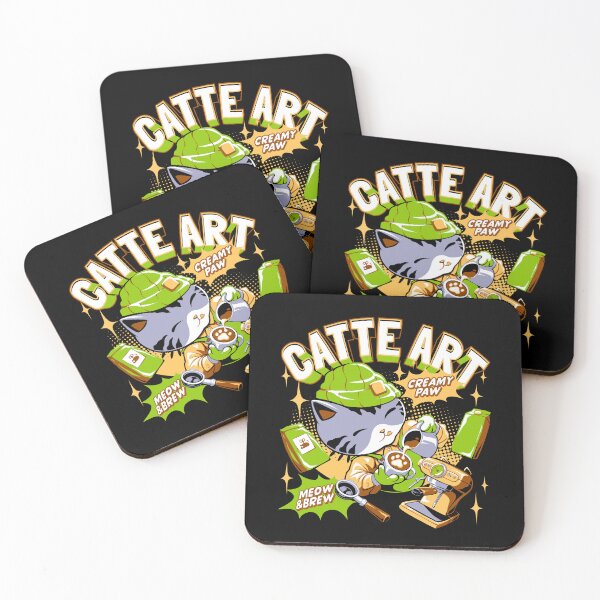 Item preview, Catte Art – Cute Barista Cat Making Latte Art designed and sold by Pupung oktavian.