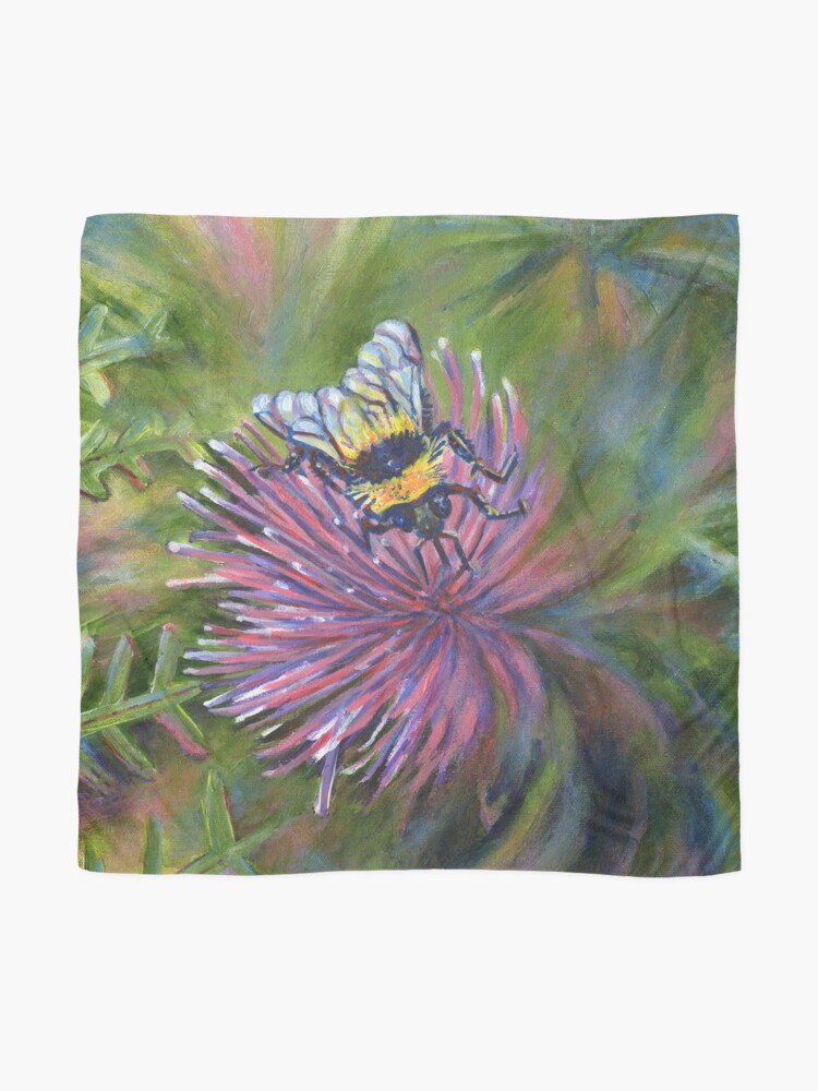 print of original painting Watercolour 2 Bees on thistles in 10/" x 8/" Mount